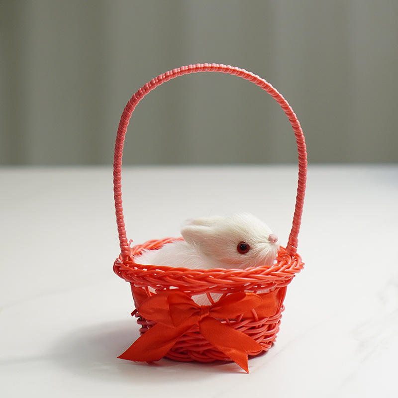 높은 바구니 (빨간색) + 작은 토끼는 짖지 않습니다