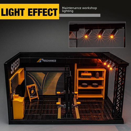 Alloy car model modification store model assembly scene toy dustproof storage box simulated car repair workshop wholesale