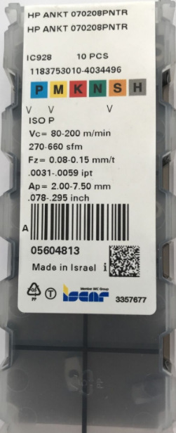 代理伊斯卡数控刀片HP ANCT070204PN-R IC808铣刀片 低价批发