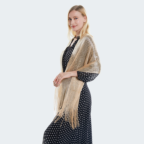 Year-round European and American-style sexy flat long beard solid-color sun-protection shawl scarf | Fashionable women's split-end scarf