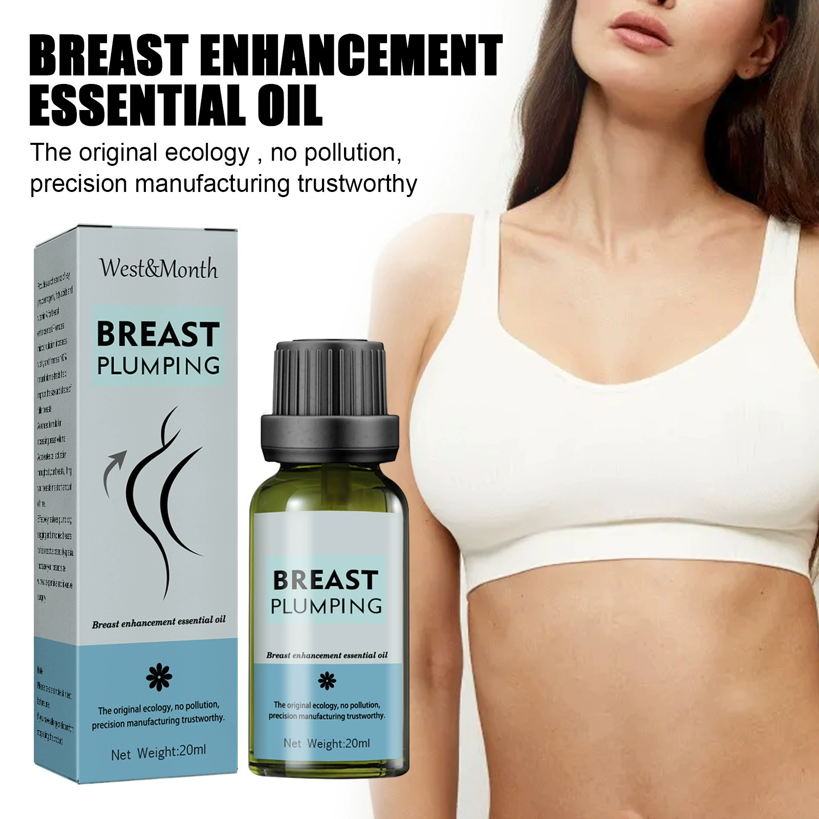 Масло для ухода за грудью West&Month: нежный и увлажняющий уход, для упругости и подтянутости, массаж для груди.