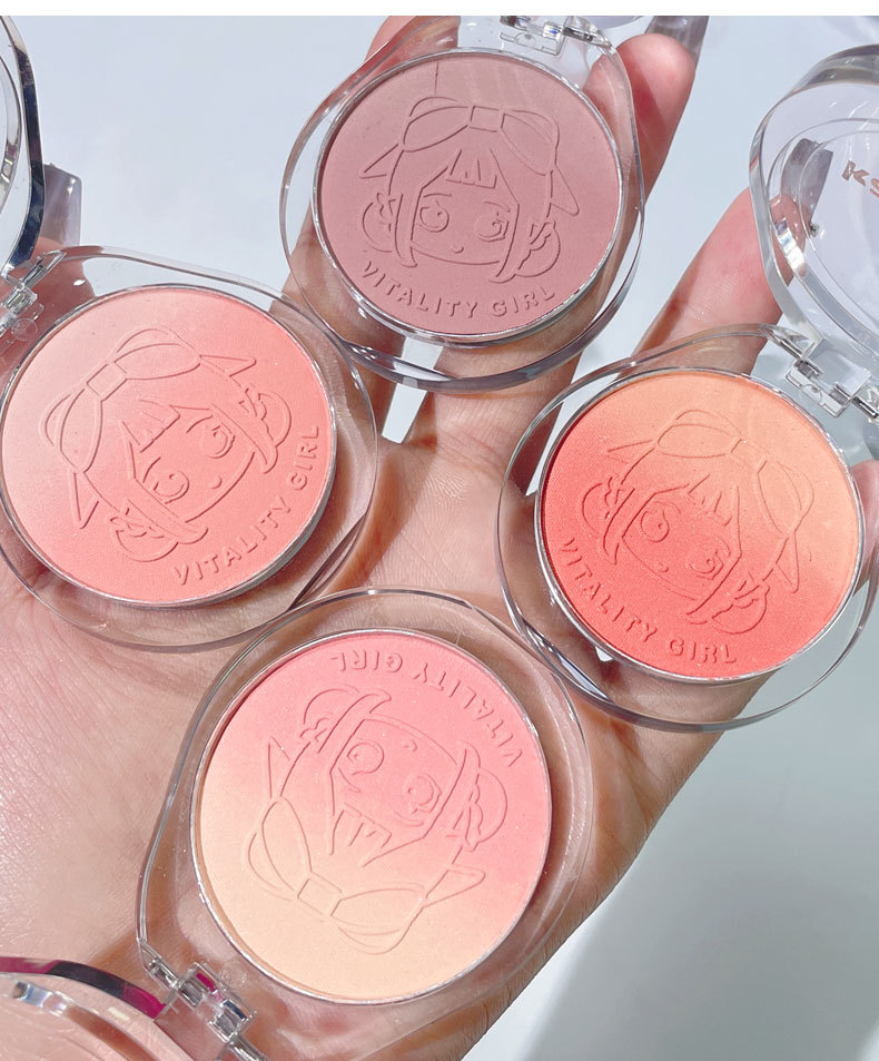 kakashow Gradient Blush Nude Matte Two-Color Blush Palette Blush Cream Highlighter Contouring Palette Student Brightening undefined