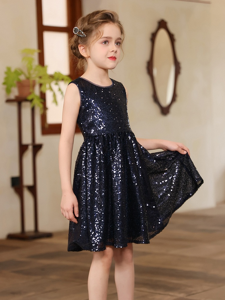 Vestido para niños, vestido de princesa, nuevo vestido de verano para niñas, traje de piano, temperamento de anfitrión, vestido de noche de pasarela