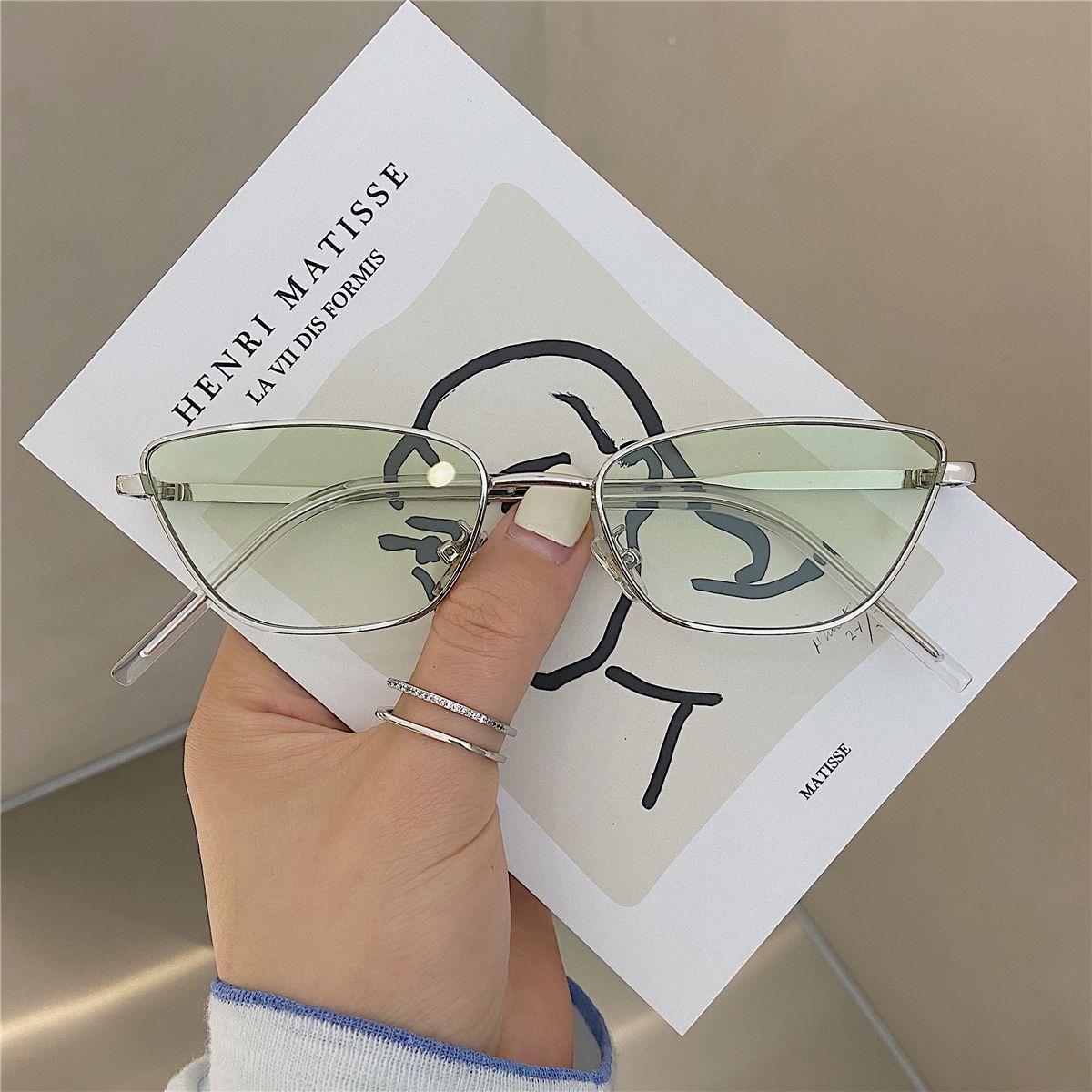 40g Weight Full Frame Glasses Structure Sunglasses Classification PC, UV400 Protection Lens Material Cat Eye Glasses Style Outdoor, Travel, Beach Occasion Geometric Pattern All Seasons Season Unisex Gender Retro, Classic Style Style Grey, Black Color Retro Classic Style Geometric PC UV400 Protection Cat Eye Full Frame Women's Sunglasses 12