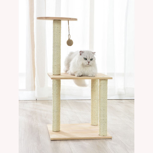 Sisal cat climbing frame cat scratching post cat scratching board claw grinder cat climbing post cat claw board solid wood cat nest cat toy supplies