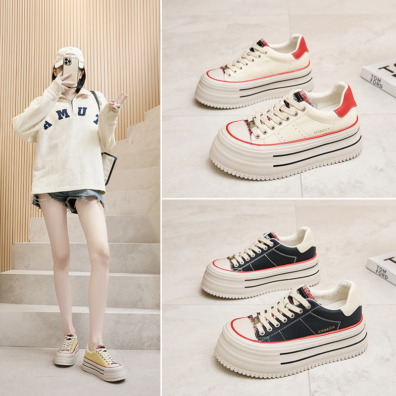 In Stock, Contact Online Customer Service. Women's Thick-Soled Platform Canvas Shoes In Stock, Contact Online Customer Service. Women's Thick-Soled Platform Canvas Shoes