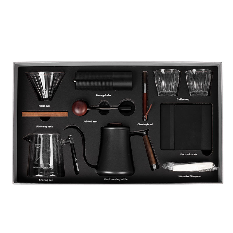 MAX conjunto de café de fabricación manual molino de frijoles de mano para compartir tazas de café de escala electrónica caja de regalo de alta gama