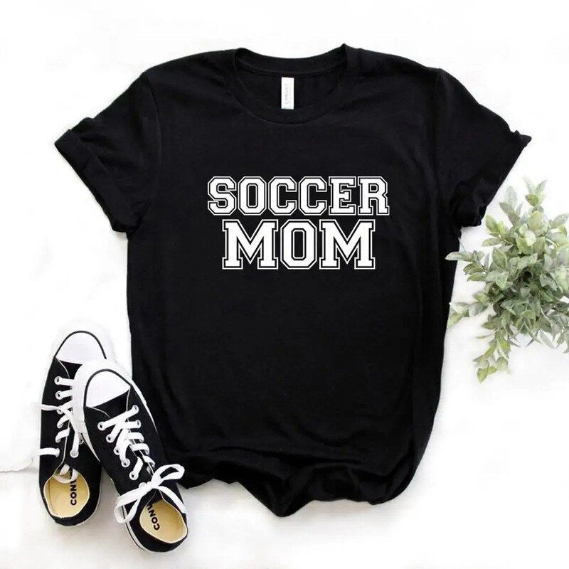 Women's T-Shirt Football Mom Letter Print T-Shirt Women's Short Sleeve O-Neck Loose T-Shirt Ladies Casual T-Shirt Shirt