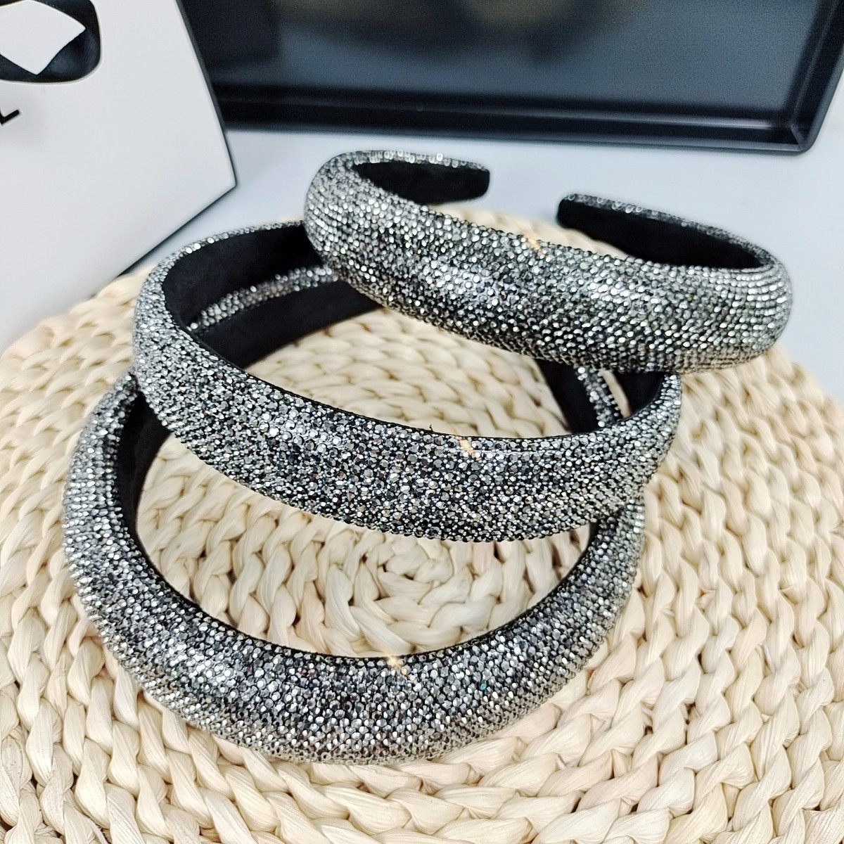 法式重工辮子水鑽春夏高級感發箍女簡約時尚百搭洗臉壓發頭箍髮飾