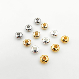Real Gold Plated Color-Preserving Abacus Bead Spacer Flying Saucer Bead Wheel Flat Bead Spacer DIY Bracelet Necklace Jewelry Accessories