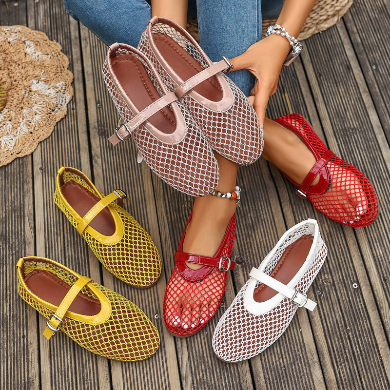 Cross-Border Large Size Soft-Soled Breathable Mesh Shoes for Women, New Flat-Soled Hollow Mesh Shoes, Mary Jane Shoes, Cross-Border Hot-Selling Items Cross-Border Large Size Soft-Soled Breathable Mesh Shoes for Women, New Flat-Soled Hollow Mesh Shoes, Mary Jane Shoes, Cross-Border Hot-Selling Items