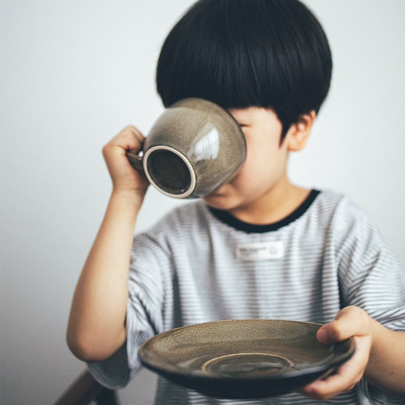 LZ vintage horno de esmalte de la tarde taza de té café latte de alta apariencia Garland Taza taza de café de cerámica y platillo traje