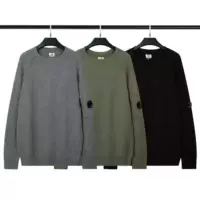 CP COMPANY осенне-зимний мужской новый стильный пуловер с микропрозрачными линзами, вязаный шерстяной свитер с круглым вырезом, модный трансграничный