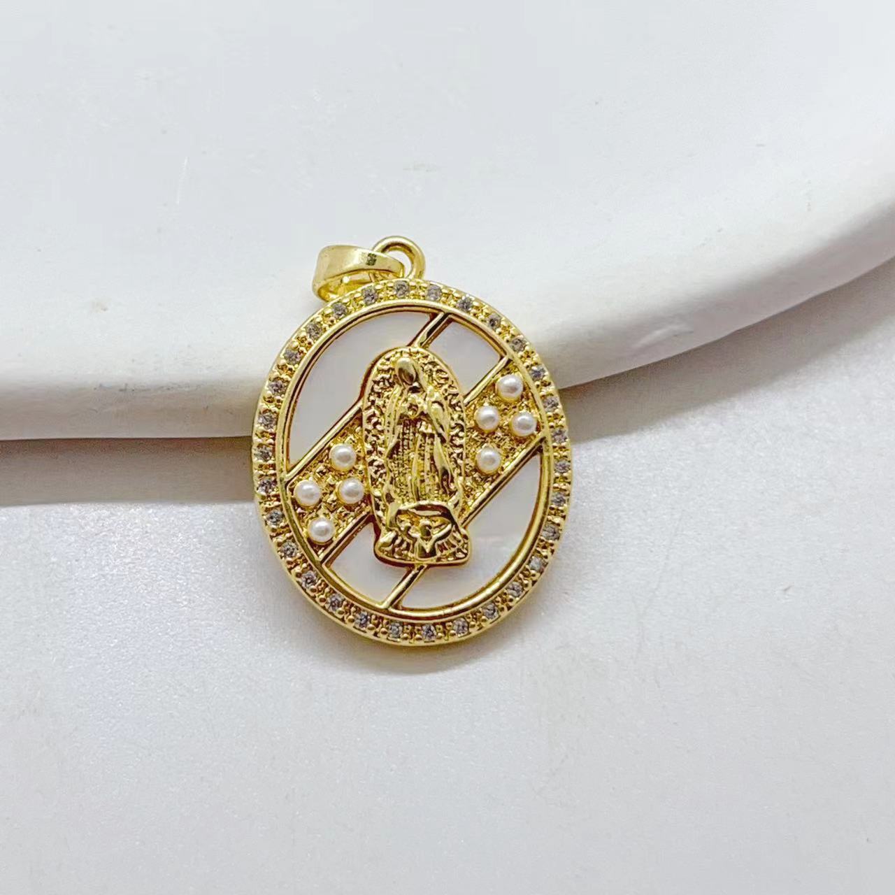 Pendant Jewelry Making Type 1 Piece 18*25mm Copper Zircon Virgin Mary Pendant