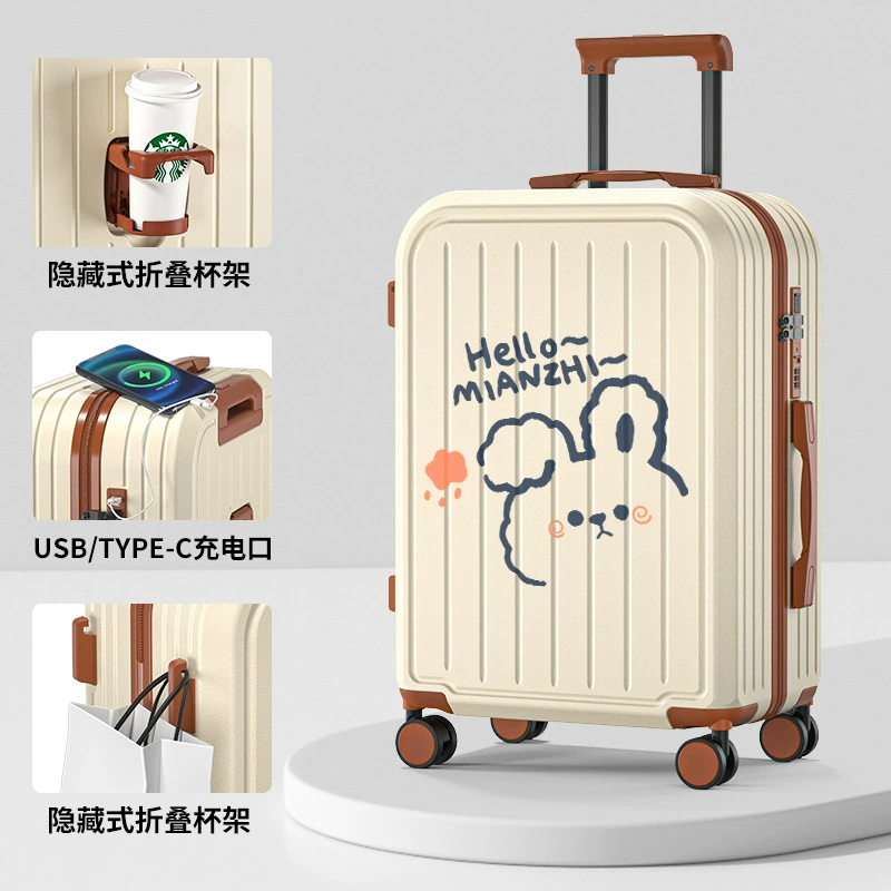 Чемодан Zhaohang для студенток, милый чемодан с кодовым замком, летний прочный чемодан на колесах, новый чемодан, прочный.