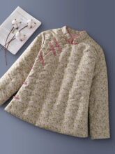 女棉花中式盘扣手工棉袄 复古中国风棉衣女士斜襟保暖上衣冬季