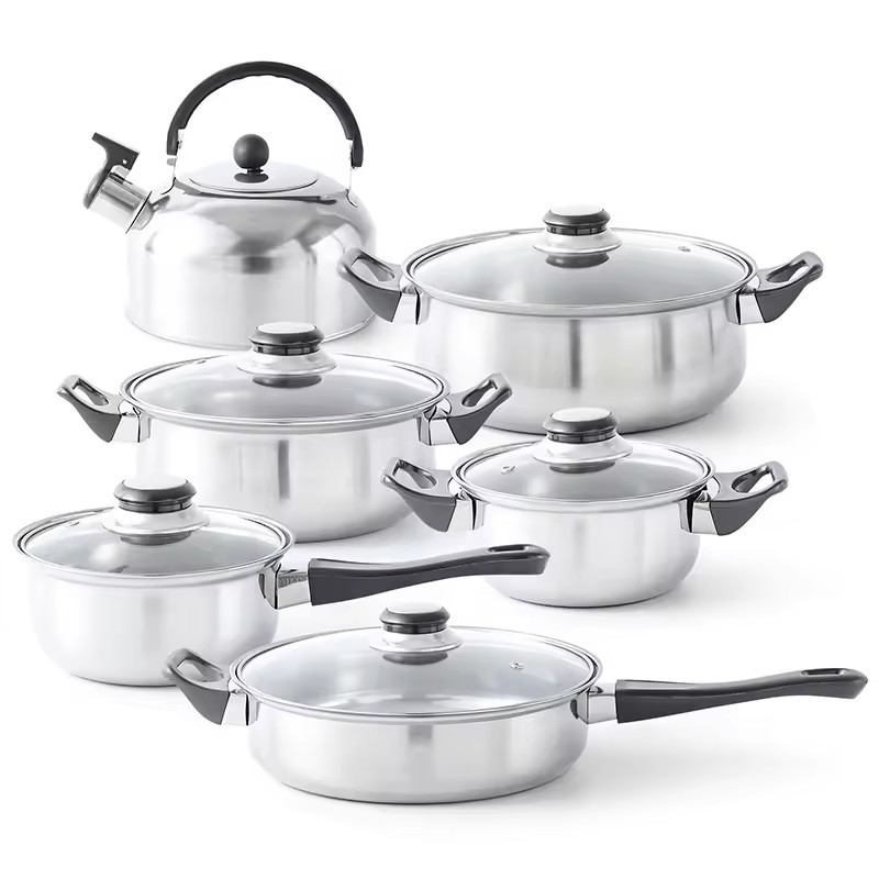 검은 손잡이 조리기구 세트 12 조각 세트