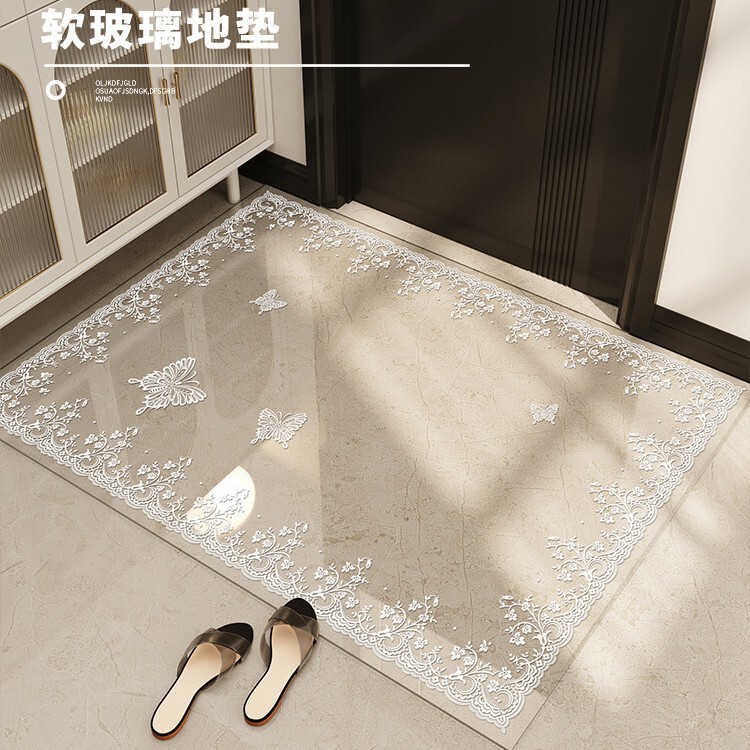 Entrance Floor Mat Pvc Washable Transparent Soft Glass Mat French-Style Entryway Door Mat Cuttable Non-Slip Carpet Entrance Floor Mat Pvc Washable Transparent Soft Glass Mat French-Style Entryway Door Mat Cuttable Non-Slip Carpet