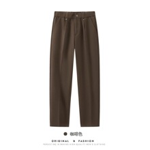 秋冬新款毛呢休闲西裤男士微锥时尚长裤舒适显瘦遮肉加厚休闲裤男