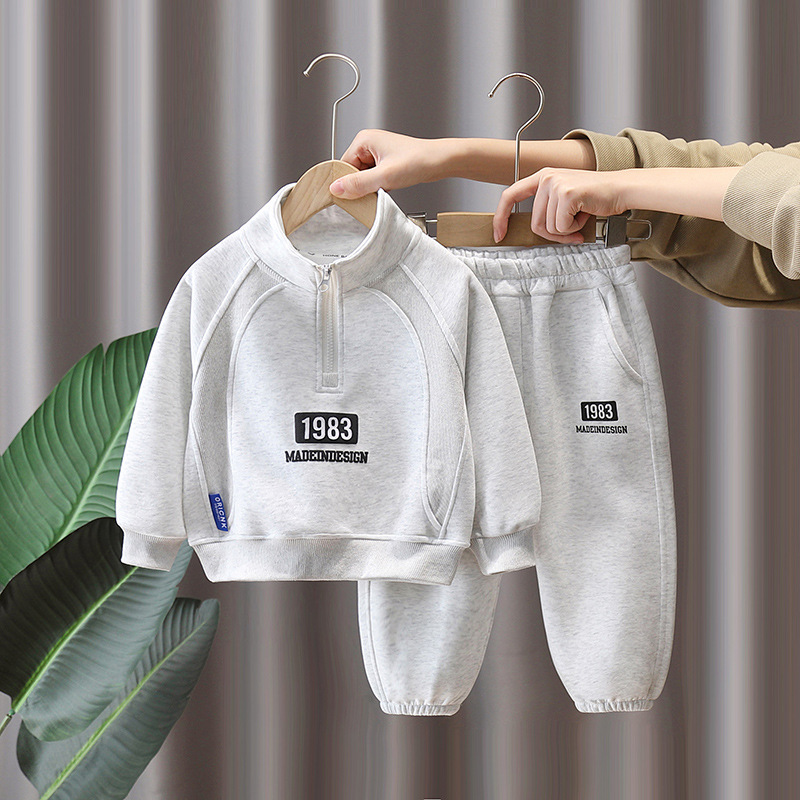 7832 traje de primavera para niños 2025 nueva moda coreana estilo occidental ropa de niño primavera y otoño suéter de dos piezas