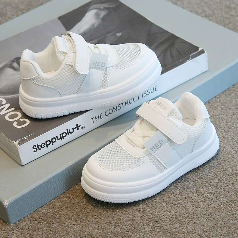 Распродажа: детские белые кроссовки, летняя модель 2025 года, спортивная обувь для мальчиков, обувь с сетчатым верхом, повседневные кроссовки для девочек, детская обувь.