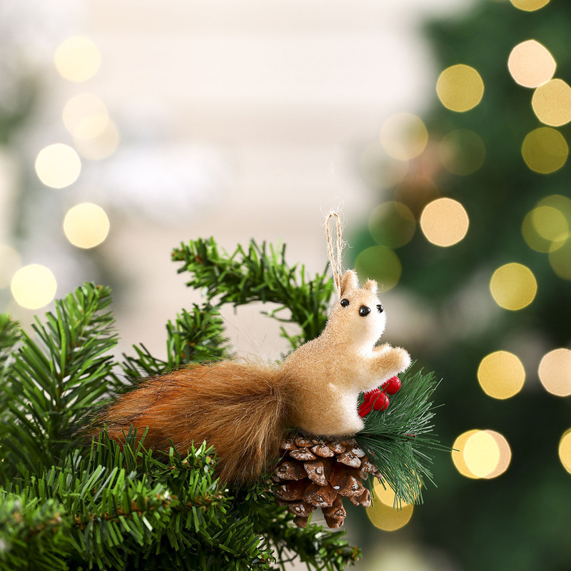 クロスボーダー新製品クリスマスリス装飾クリスマス装飾模擬リスペンダントクリスマスツリークリエイティブ装飾|undefined