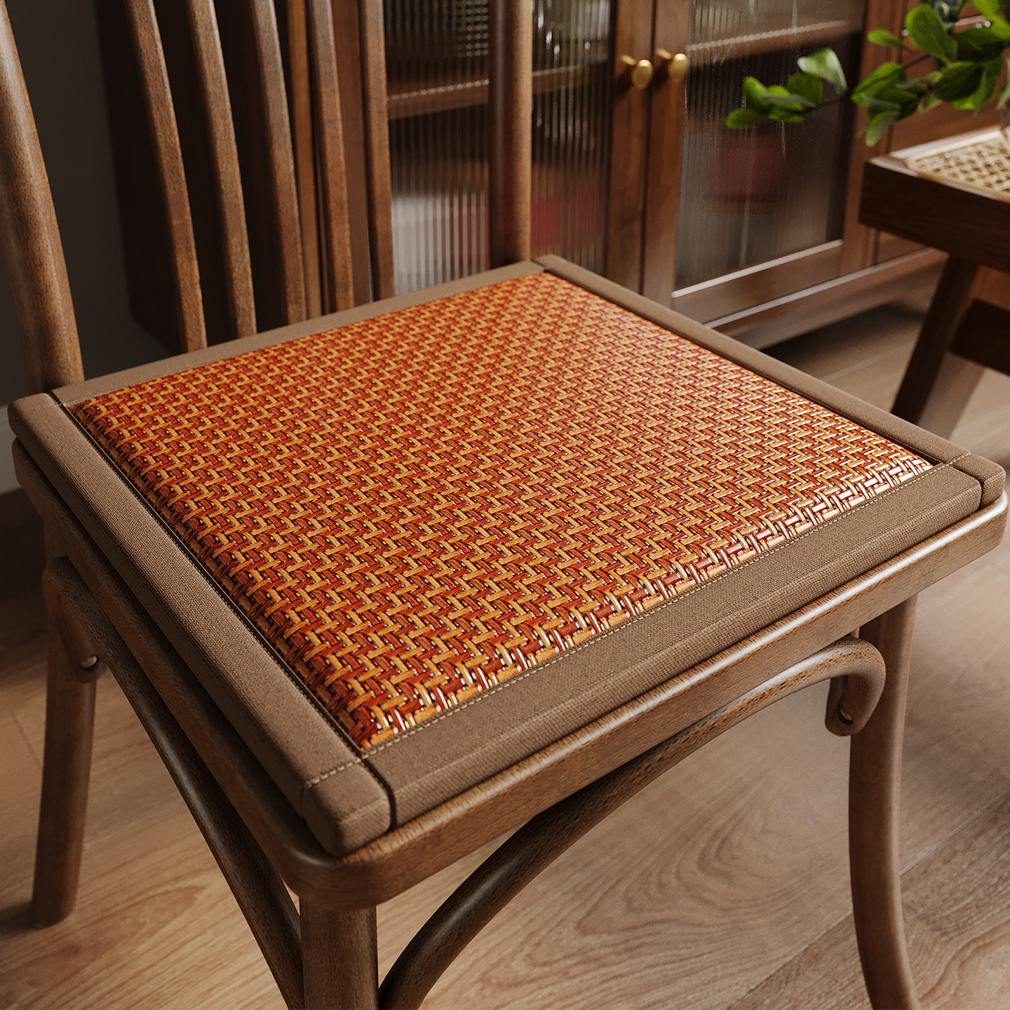 Cojín de asiento cojín de asiento de verano cojín de taburetes de madera maciza ventilación ventilada cojín de trasera de caña cojín de asiento de larga duración