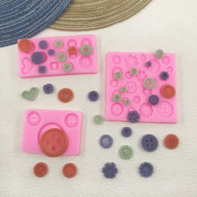 花样仿真纽扣硅胶模具巧克力翻糖蛋糕模具diy纽扣黏土滴胶石膏模