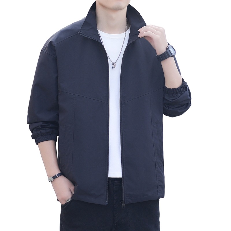 Chaqueta de hombre primavera y otoño nuevo estilo coreano de estilo general delgado chaqueta de cuello vertical chaqueta joven suelta a prueba de viento chaqueta guapo