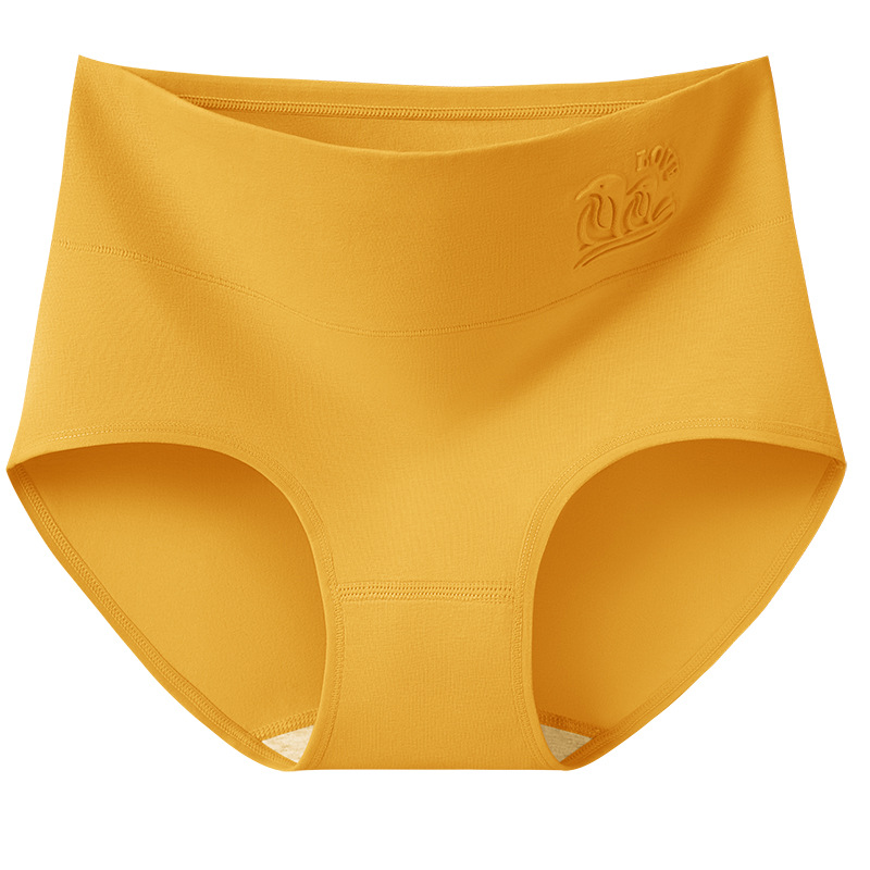 Bragas de cintura media y alta entrepierna de algodón puro 10A entrepierna antibacteriana entrepierna larga pantalones cortos de triángulo de cadera de gran tamaño bragas de mujer en relieve