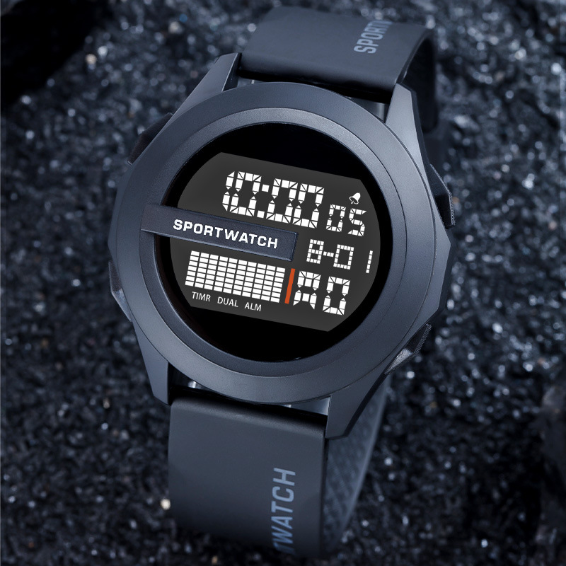 Tendencia de estudiantes de secundaria y secundaria, relojes electrónicos de luz nocturna, relojes electrónicos de alarma de tiempo de estudiantes de alto valor facial simple en stock
