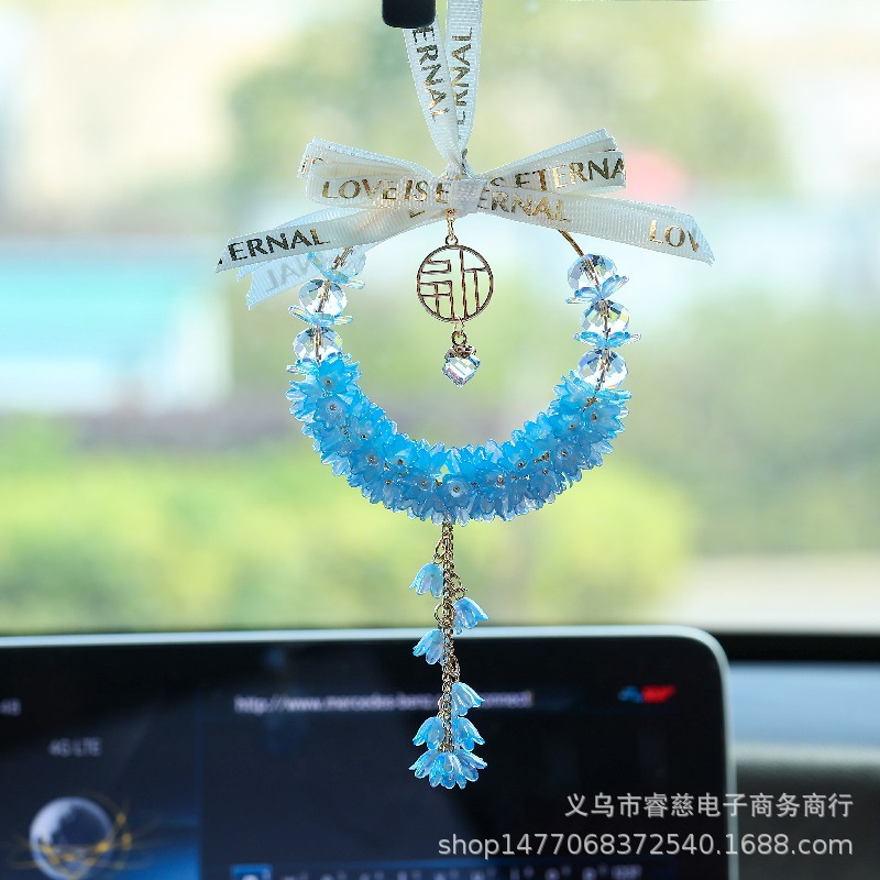 Car-mounted Internet Red Bell Orchid Girl Car Crystal Pendant Goddess Decoration Car Safety Joy Pendant Jewelry