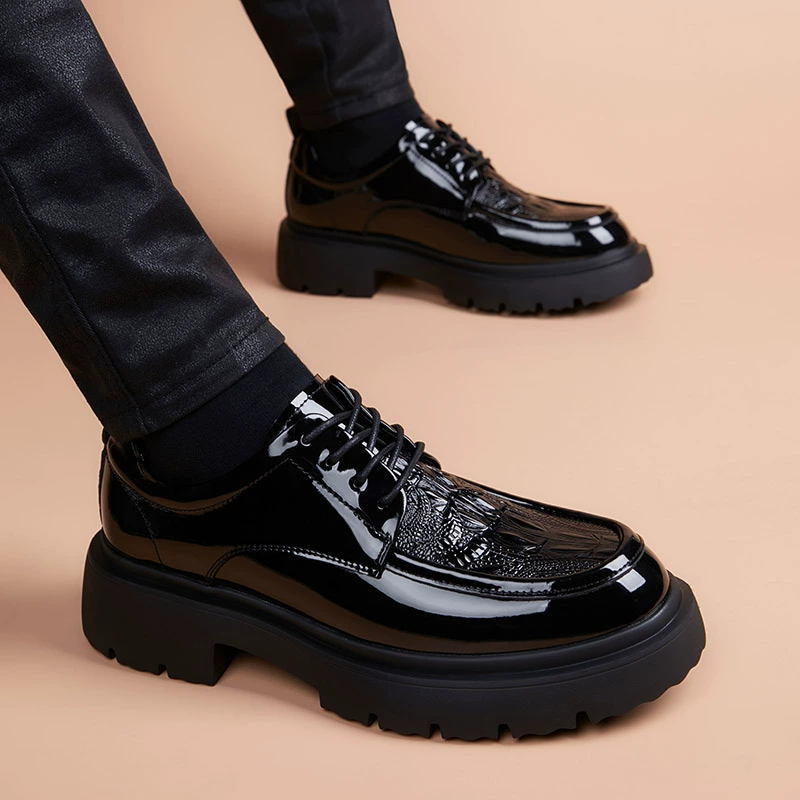 Мужские кожаные туфли на толстой подошве