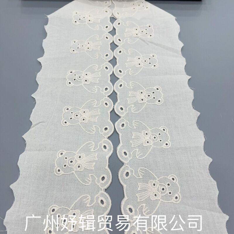 High quality cotton teddy bear embroidery lace DIY children's clothing decoration home baby sleeve skirt accessories