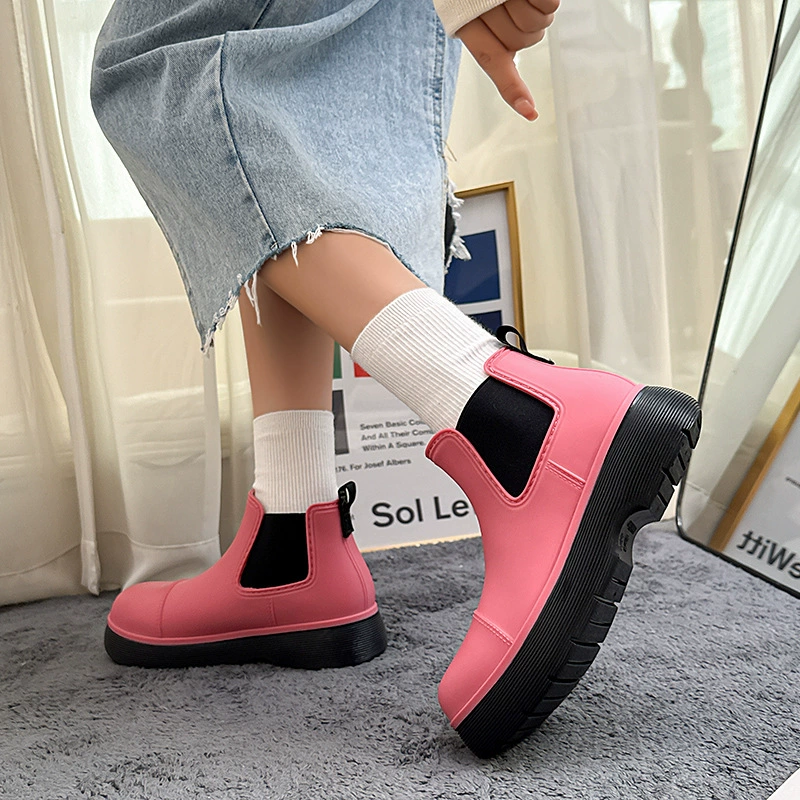 Мода Мартин дождь сапоги летняя женская толстая подошва водонепроницаемая обувь студент дикий водяной сапоги короткая нескользящая резиновая обувь оптом