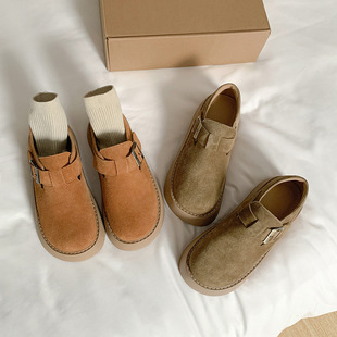 Ultra-Lightweight ~ 4.5cm Height-Increasing Genuine Leather Inner Height-Increasing Thick-Soled Birkenstock Shoes for Women 2025 Spring New Casual Shoes for Women