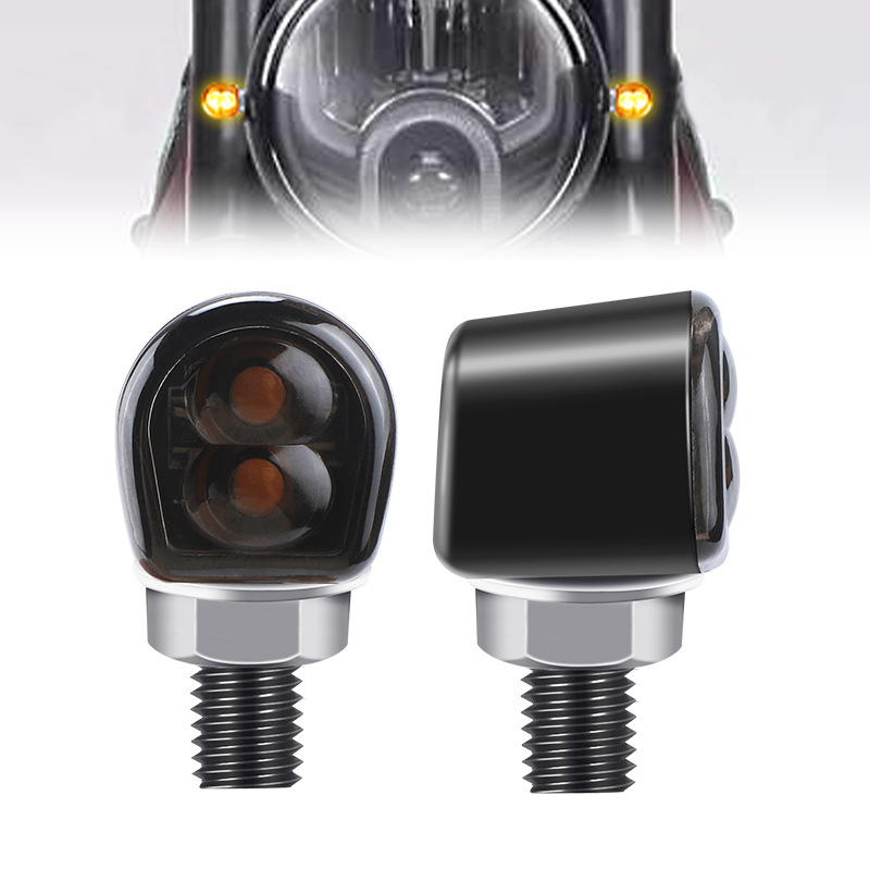 Harley motorcycle modified retro metal LED turn signal hidden finger light mini direction light 12V indicator light