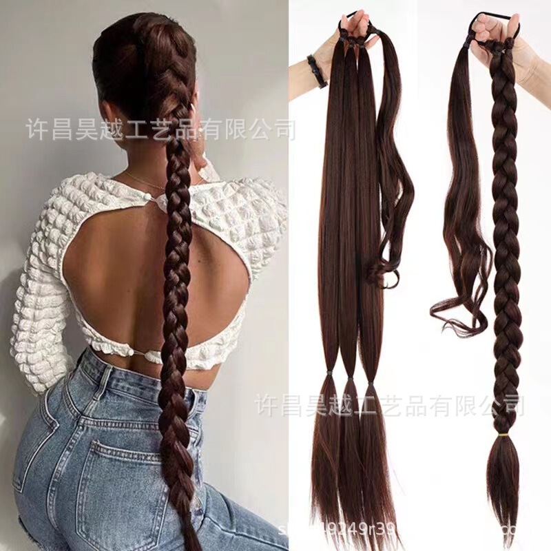 New wig ponytail female winding hair extension ponytail synthetic wig boxing ponytail in stock foreign trade style