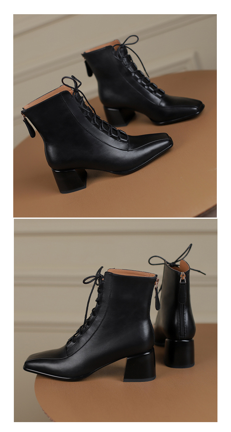 CHIKO Izazkun Square Toe Block Heels Ankle Boots