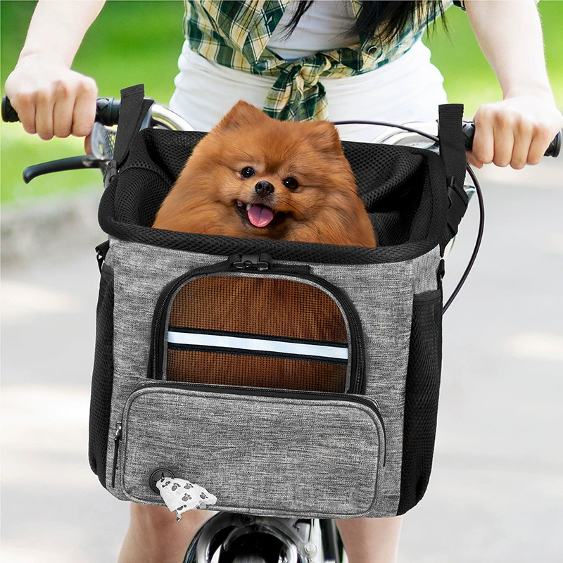 Многофункциональная сумка для переноски на голову велосипеда для домашних животных Собака и кошка Выходя через плечо Съемная сумка через плечо двойного назначения