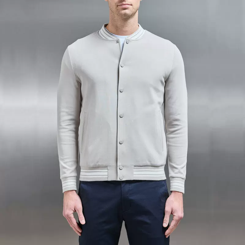 跨境专供独立站美式复古纯色休闲立领纽扣男装棒球服飞行夹克外套