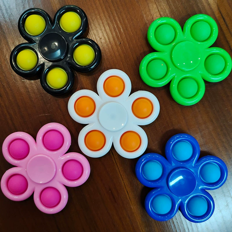 Five-Finger Bubble Gyro Spinner, Pop‑It Fidget Toy, Plastic 12×8×3 cm, Anti‑Stress