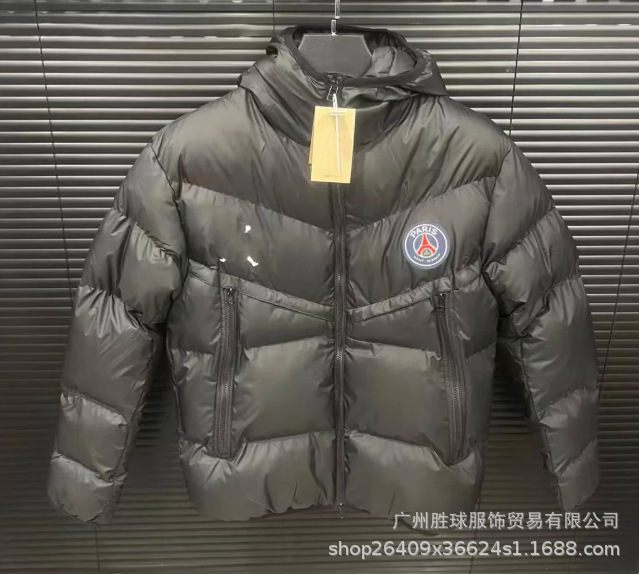 Chaqueta Térmica de Fútbol con Capucha de Algodón y Poliéster, Acolchada, para Deportes y Entrenamiento