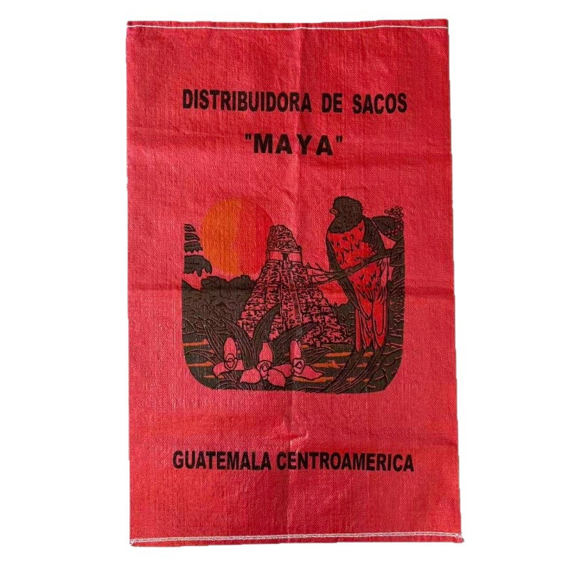 Exportación de 50kg de granos bolsa de tejido PP bolsa de granos bolsa de maíz rojo bolsa de tejido