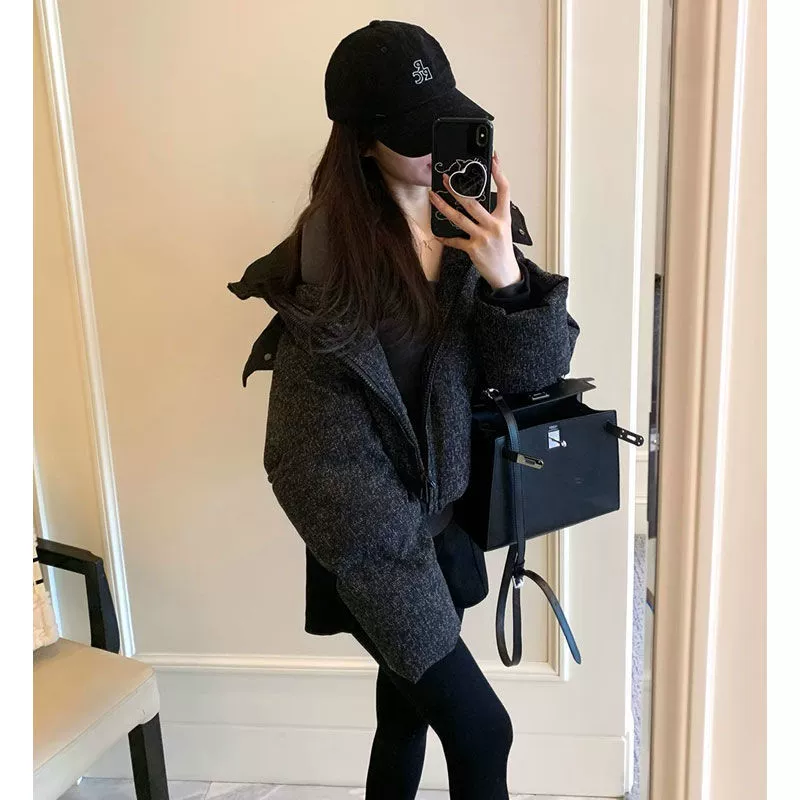 Женский пуховик с капюшоном, в стиле Chanel, вестерн-стиль, коллекция 2023, высокого качества