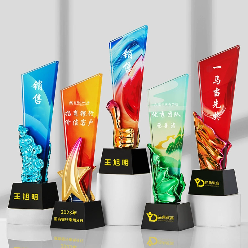 Хрустальная цветная печать трофей на заказ