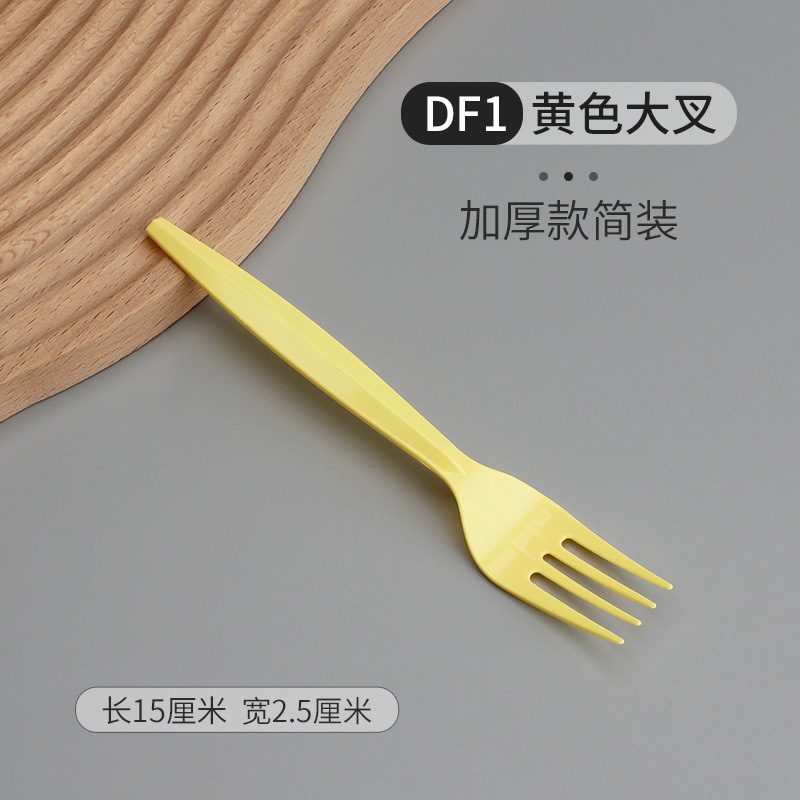 Tenedor desechable pequeño tenedor de plástico transparente postre horquilla de fruta horquilla de comida occidental cuchillo tenedor de cucharas desechable fábrica al por mayor