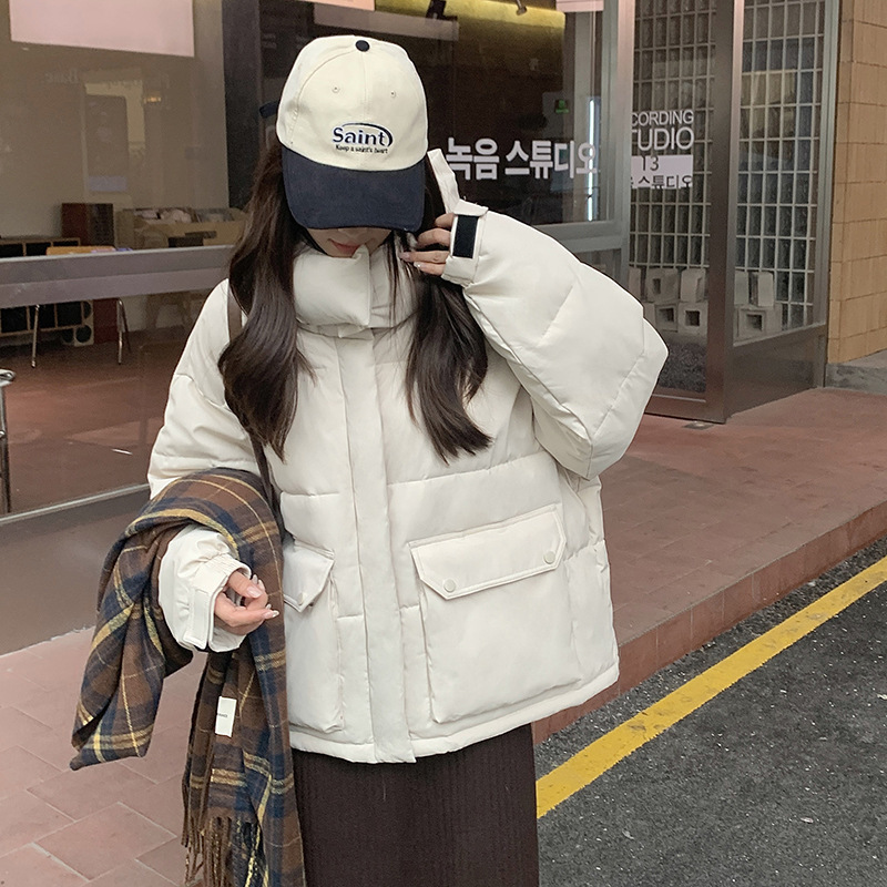 棉服女今年流行羽绒棉服女冬韩版连帽工装2025年港风加厚棉衣外套|undefined