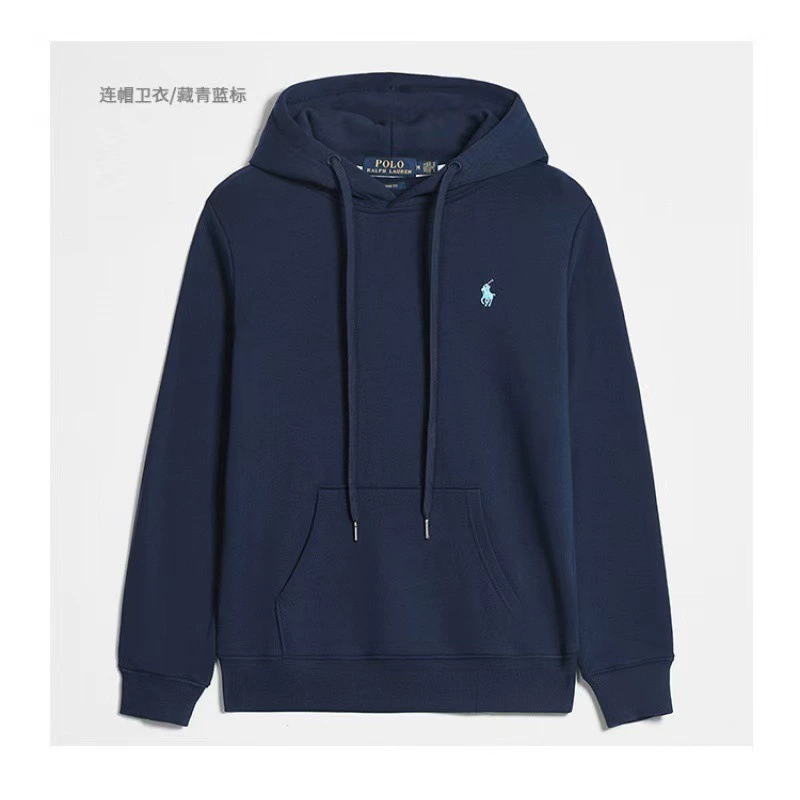 Demi-season fleece hoodie, men's zip cardigan with embroidered pony, casual fit, sizes S–XXXL