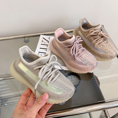 2023 spring and summer Korean version of new children's shoes children's coconut shoes boys and girls fly woven breathable sports shoes running shoes